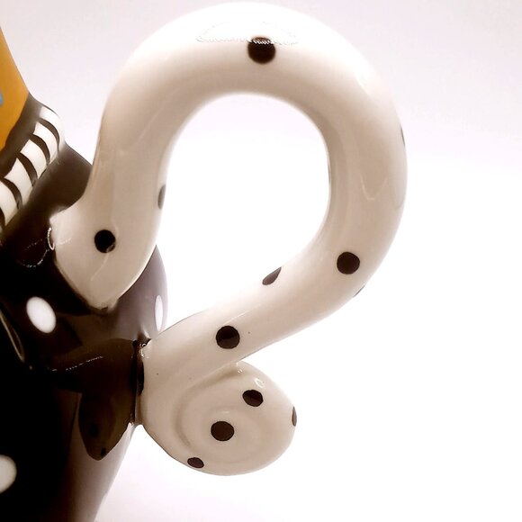 Studio Designworks Ceramic Creamer Pitcher Hand Painted Flower Pattern 5.25" H - Picture 6 of 11